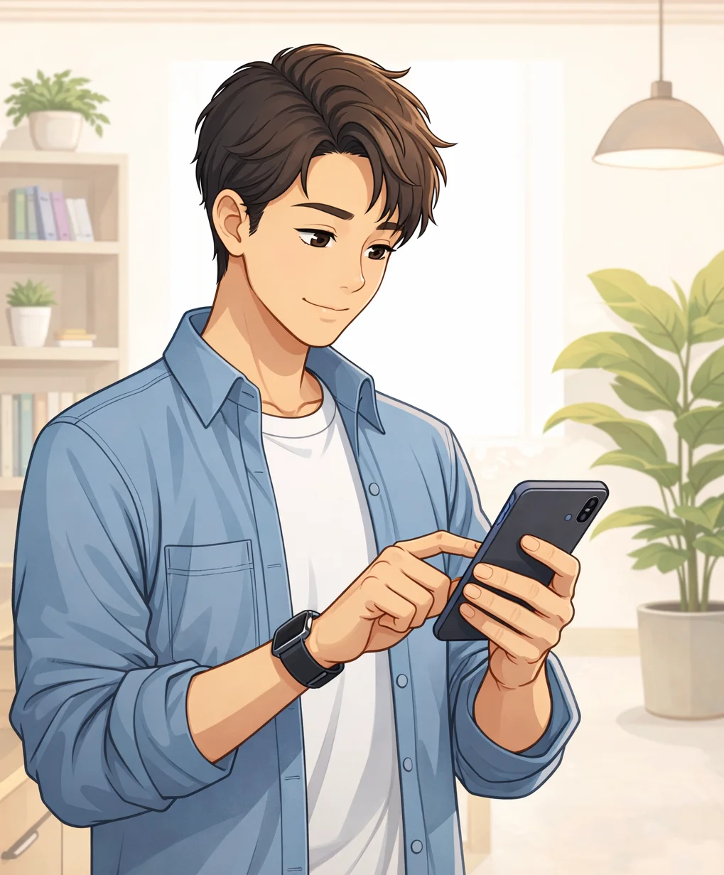 Someone using a smartphone