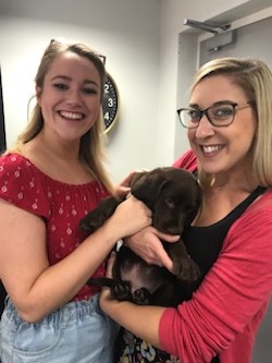 Head Shot with puppy and friend